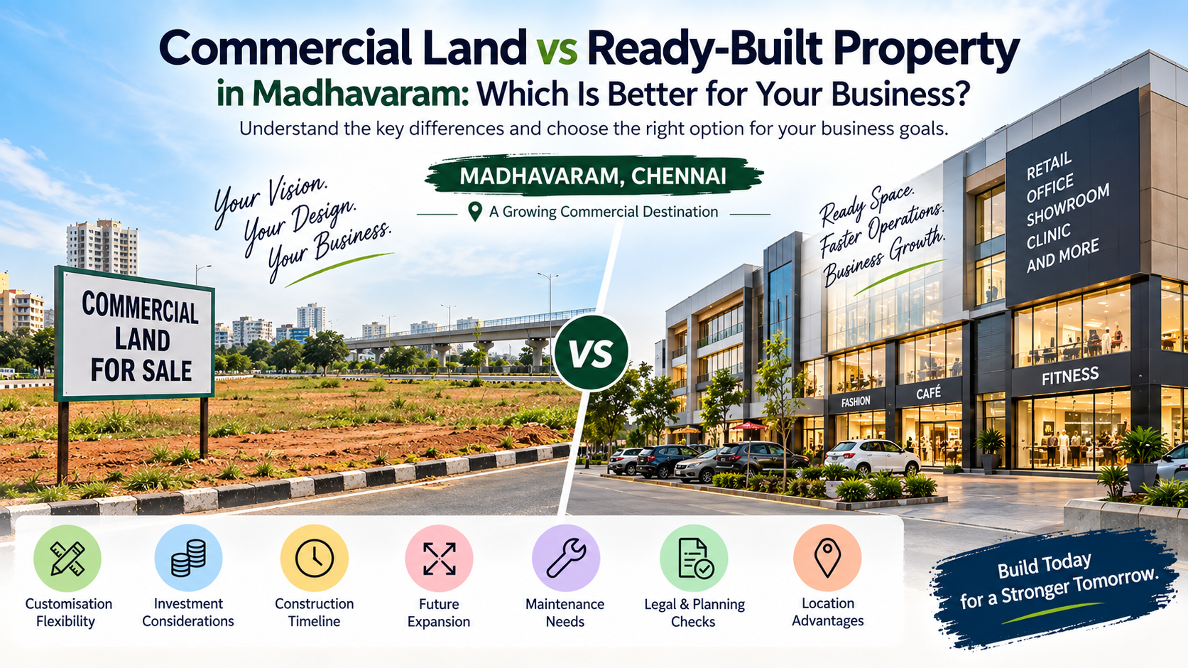 Commercial Land vs Ready-Built Property in Madhavaram